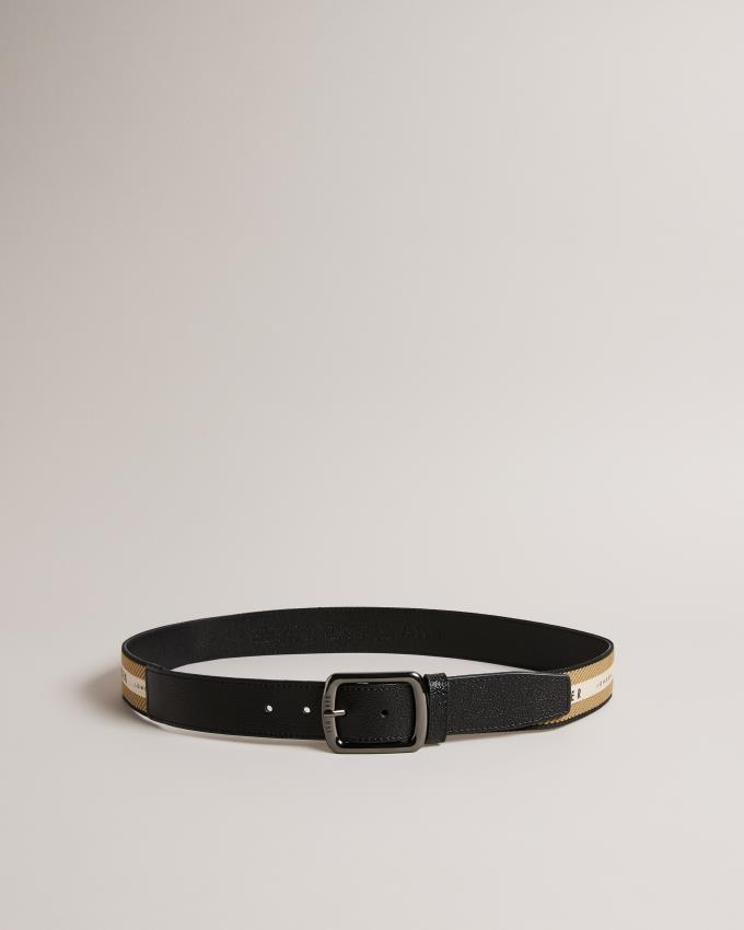 Ceinture Ted Baker Leather And Webbing Noir Homme | TXX-29416110